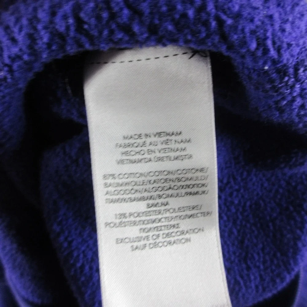 Polo Ralph Lauren Hoodie Mens Small Purple Pullover Fleece Pony Logo Flaw